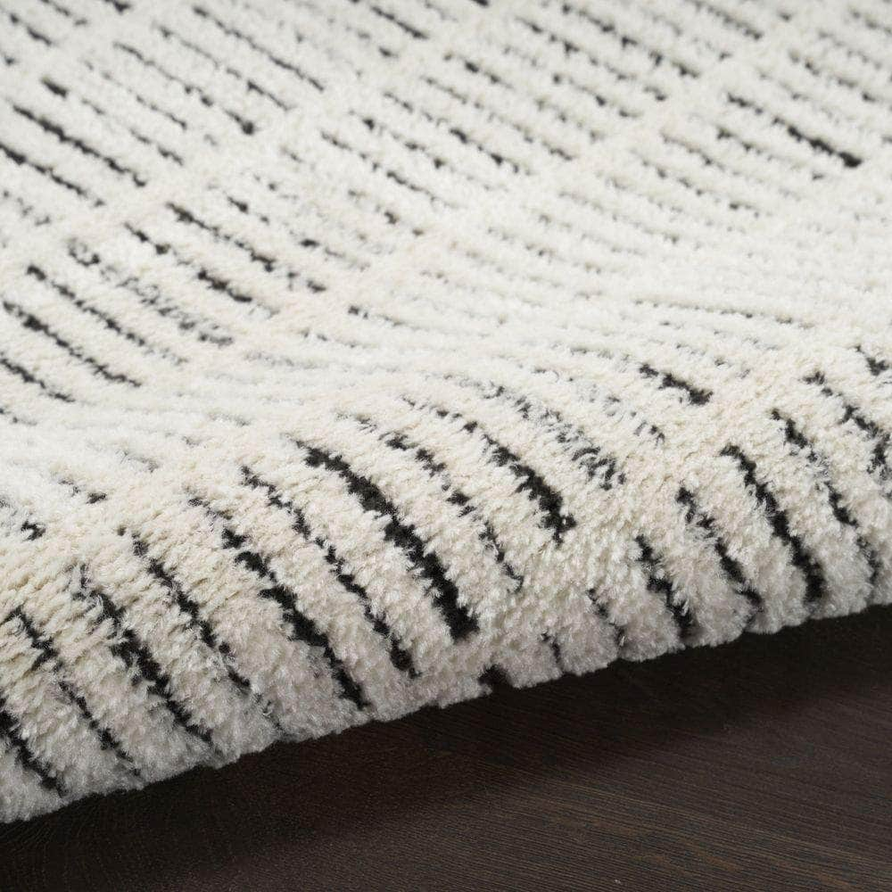 Cozy Modern CMD03 Ivory Black Rug #color_ivory black