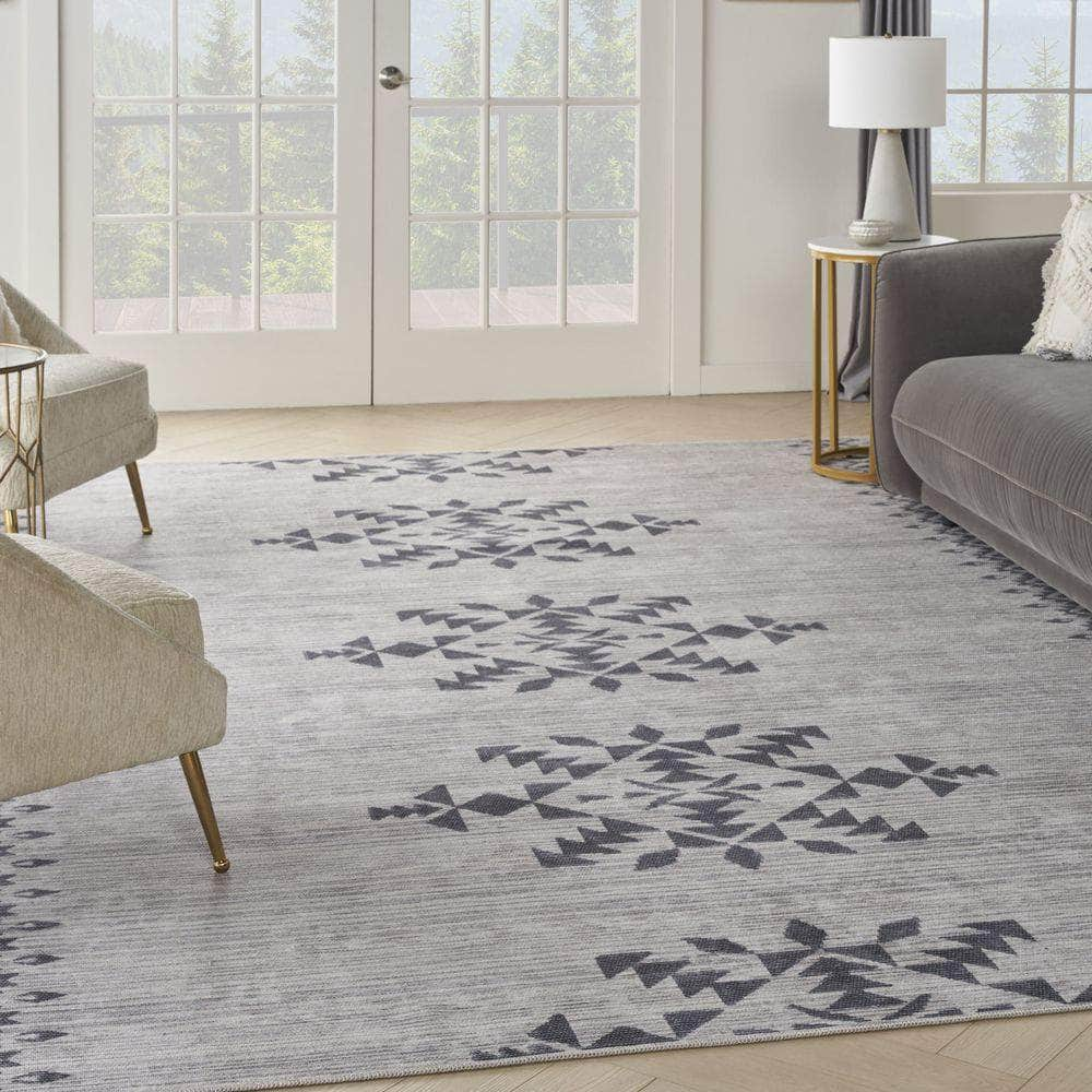 Machine Washable Series 1 SR109 Ivory/Charcoal Rug #color_ivory/charcoal