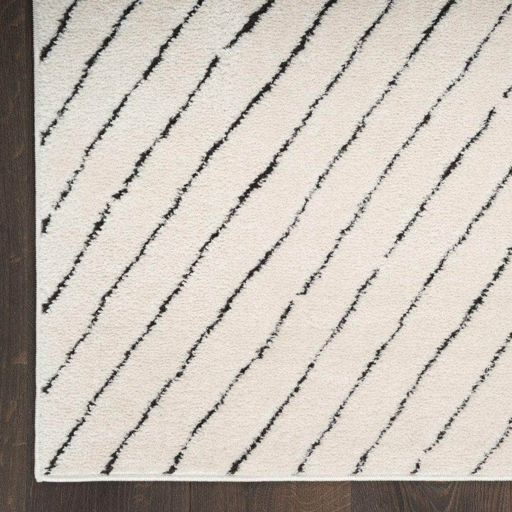 Modern Comfort MNC01 Ivory Black Rug #color_ivory black