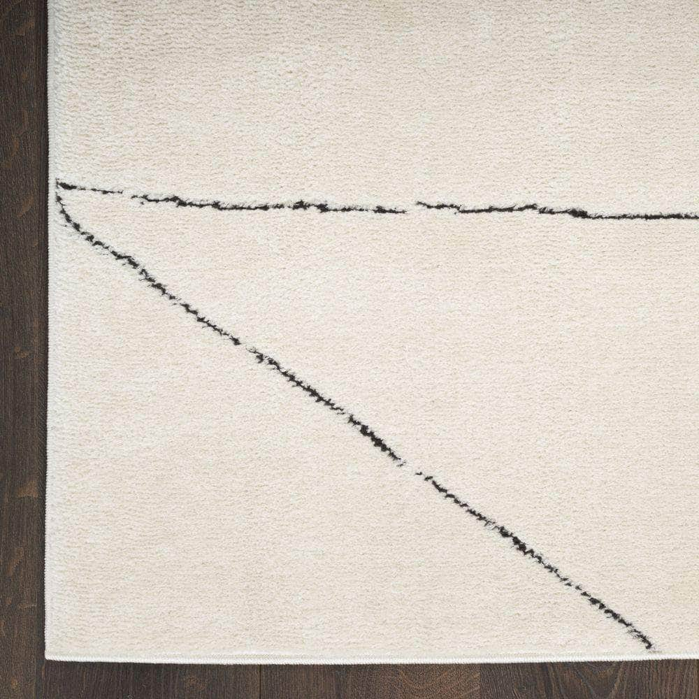 Modern Comfort MNC02 Ivory Black Rug #color_ivory black