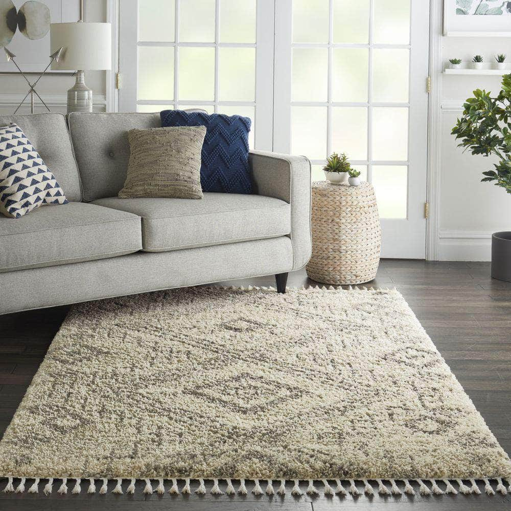 Scandinavian Shag SCN02 Ivory/Grey Rugs #color_ivory/grey