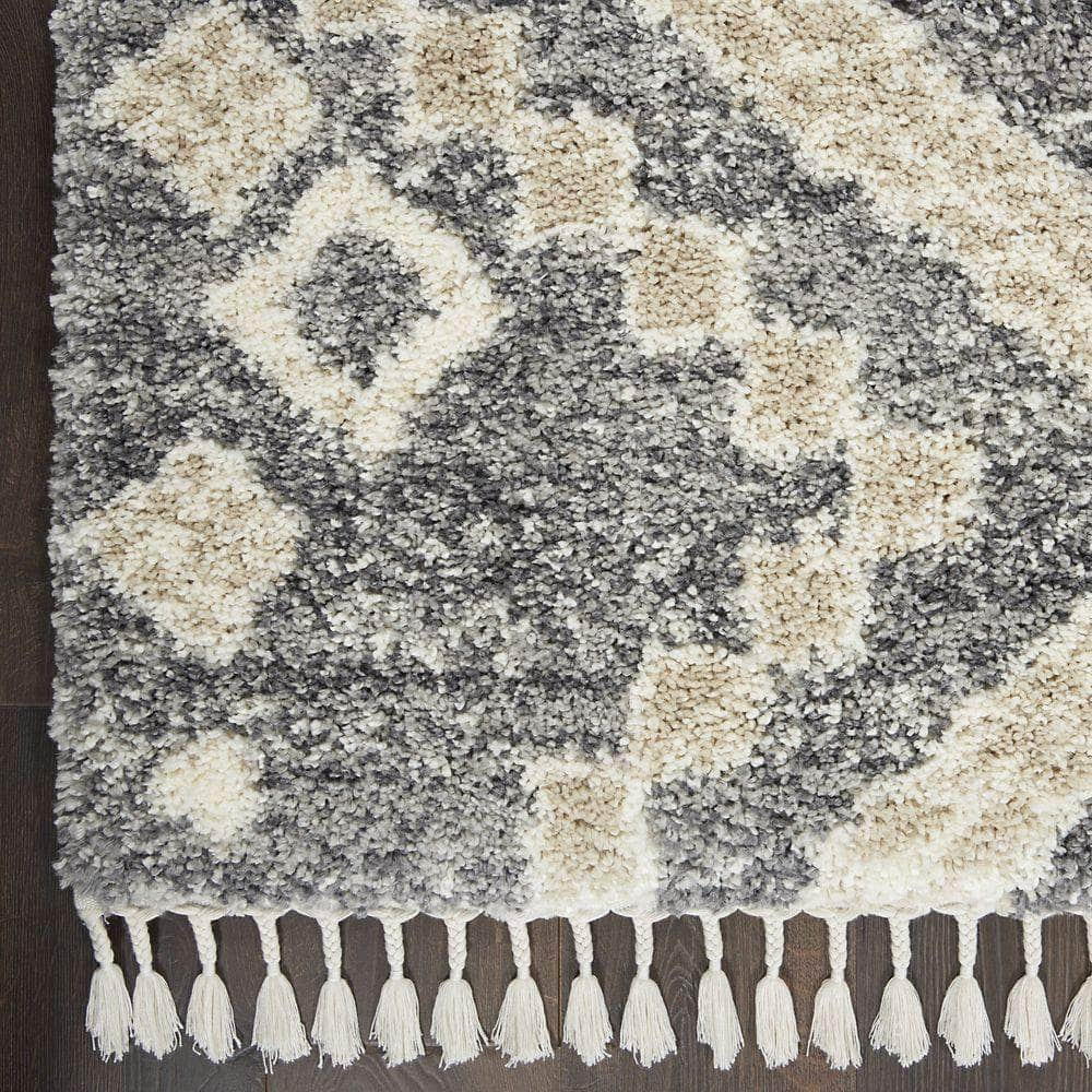 Scandinavian Shag SCN02 Grey/Ivory Rugs #color_grey/ivory