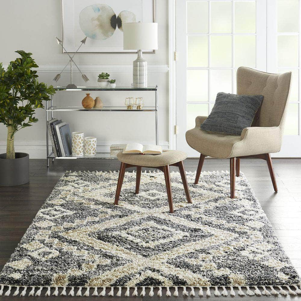 Scandinavian Shag SCN02 Ivory/Grey Rugs #color_ivory/grey