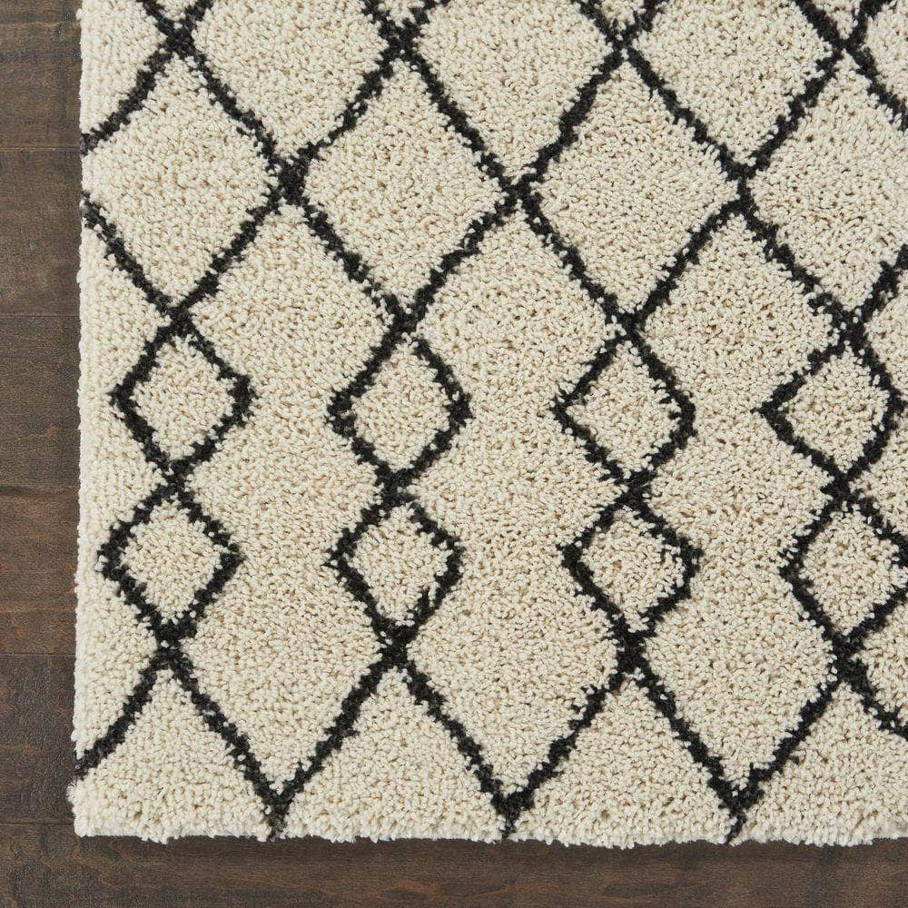 Geometric Shag GOS01 Ivory/Charcoal Rugs #color_ivory/charcoal