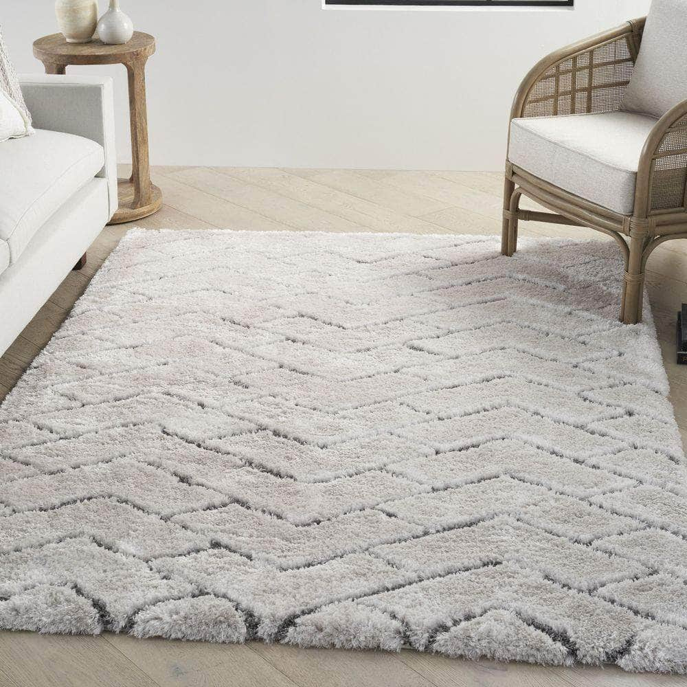 Luxurious Shag LXR03 Ivory/Grey Rugs #color_ivory/grey