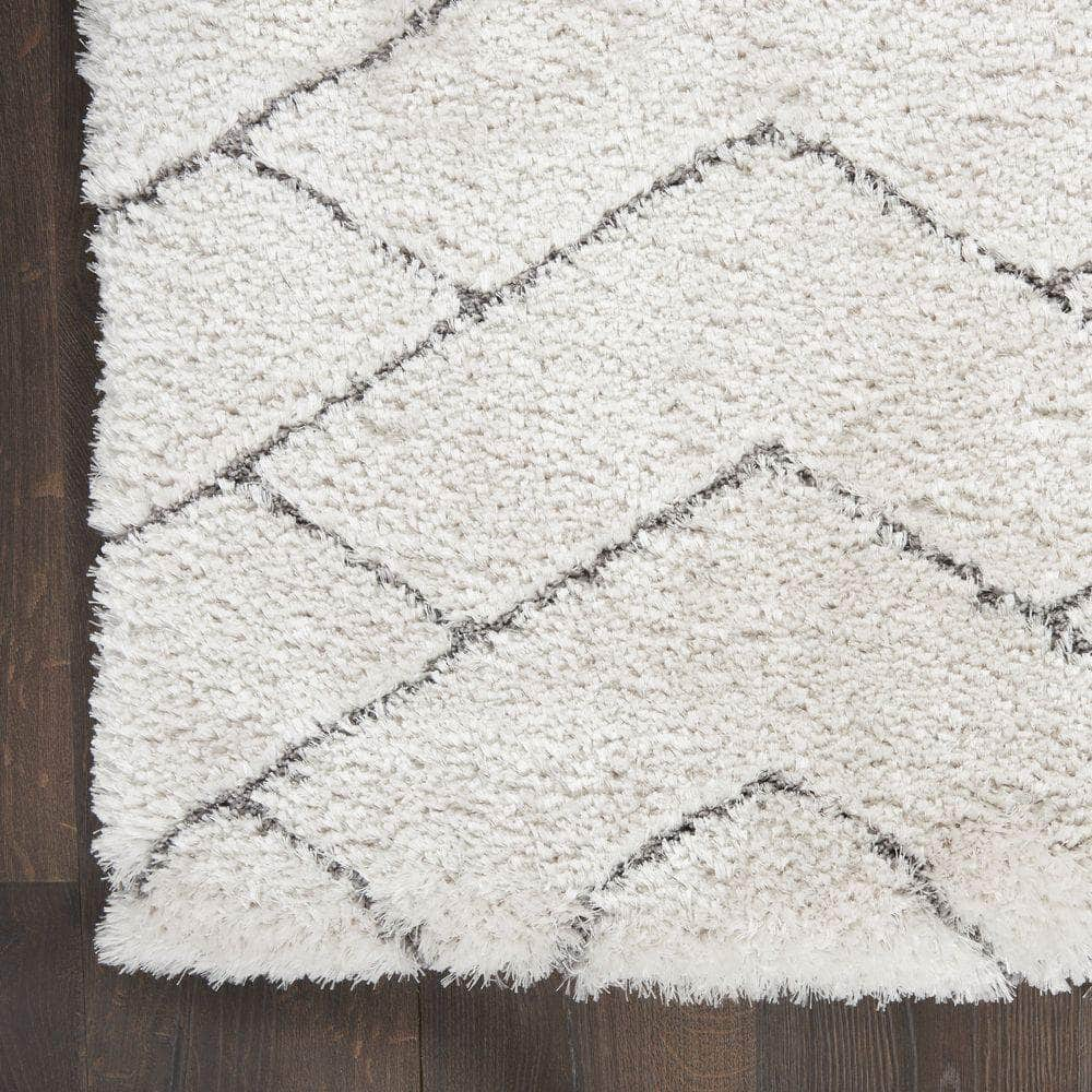 Luxurious Shag LXR03 Ivory/Grey Rugs #color_ivory/grey