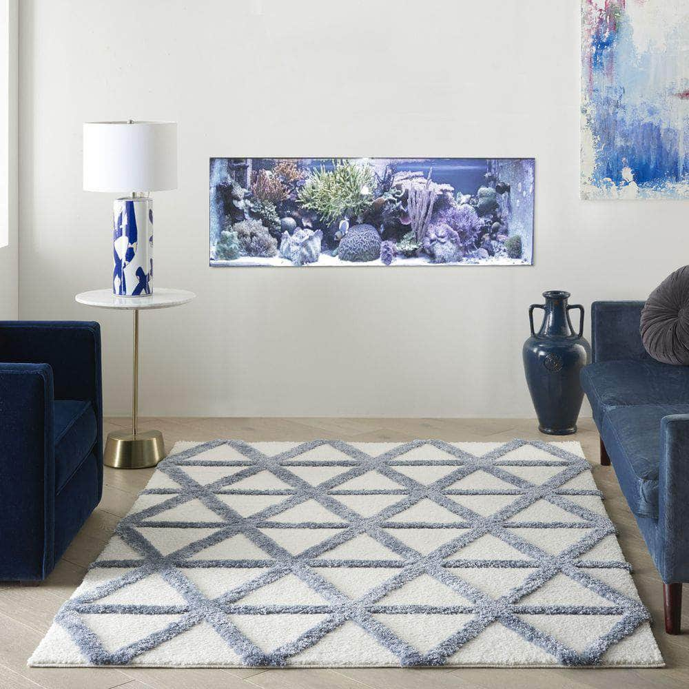 Melfi MLF01 Ivory Blue Rugs #color_ivory blue