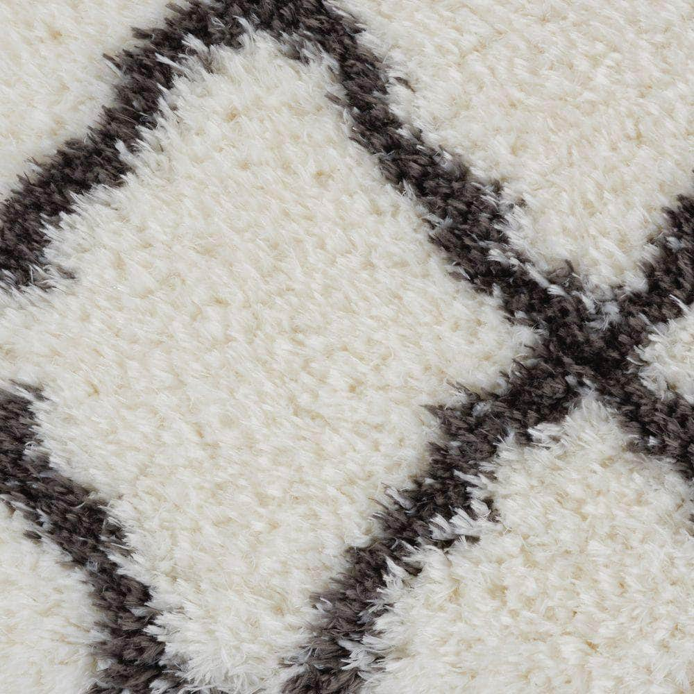 Ultra Plush Shag ULP02 Ivory/Charcoal Rugs #color_ivory/charcoal