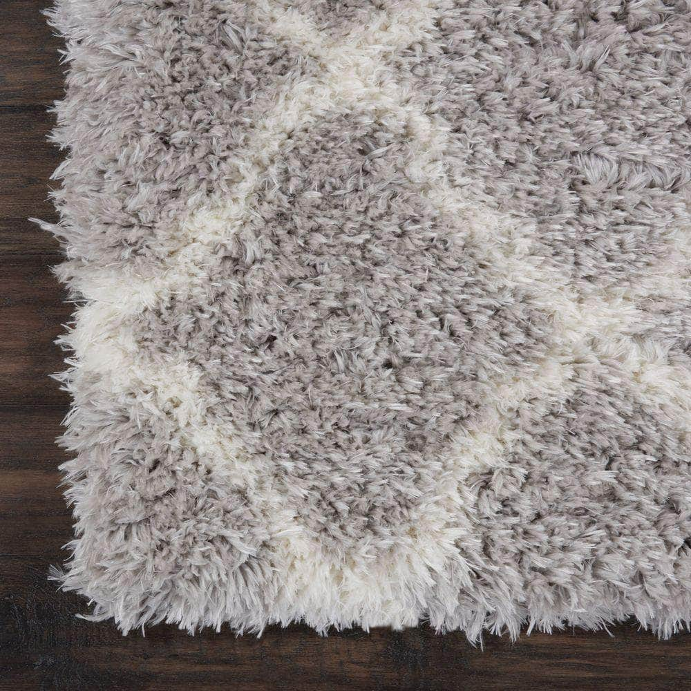 Ultra Plush Shag ULP02 Grey/Ivory Rugs #color_grey/ivory