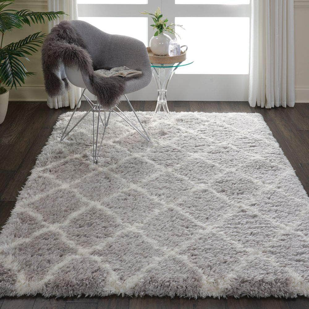 Ultra Plush Shag ULP02 Ivory/Charcoal Rugs #color_ivory/charcoal