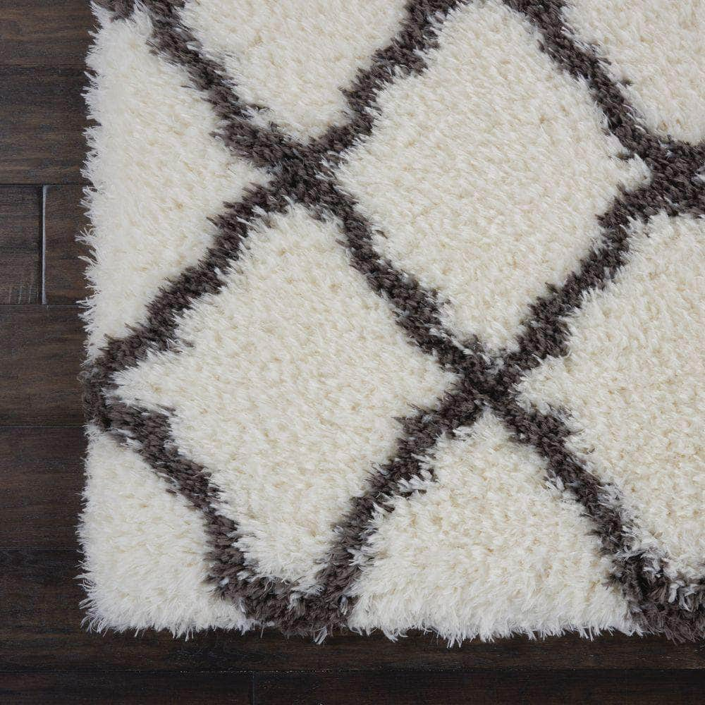 Ultra Plush Shag ULP02 Ivory/Charcoal Rugs #color_ivory/charcoal