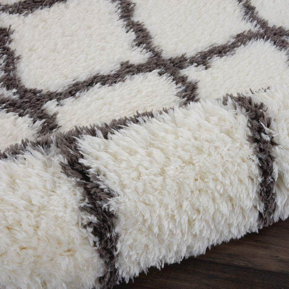 Ultra Plush Shag ULP02 Ivory/Charcoal Rugs #color_ivory/charcoal