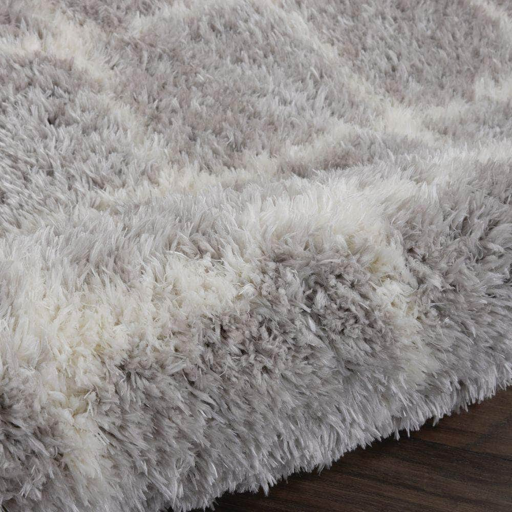 Ultra Plush Shag ULP02 Grey/Ivory Rugs #color_grey/ivory