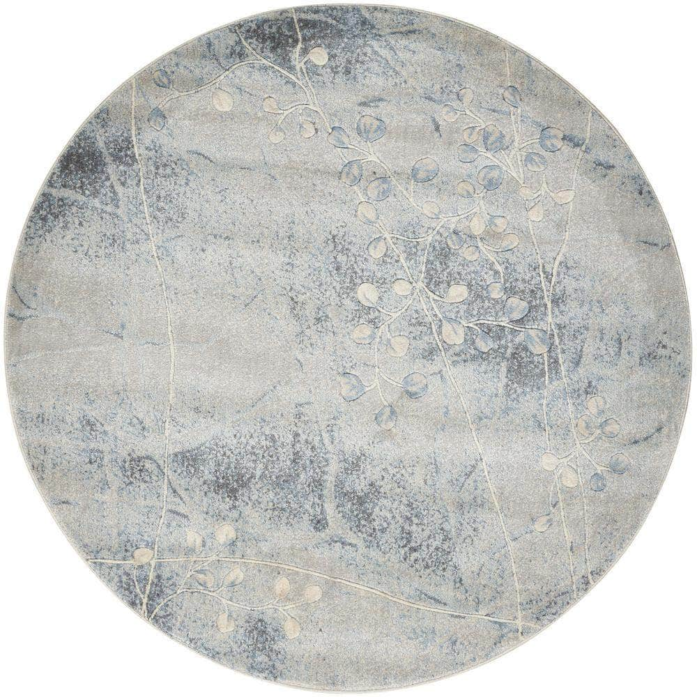 Somerset ST74 Silver/Blue Rugs #color_silver/blue