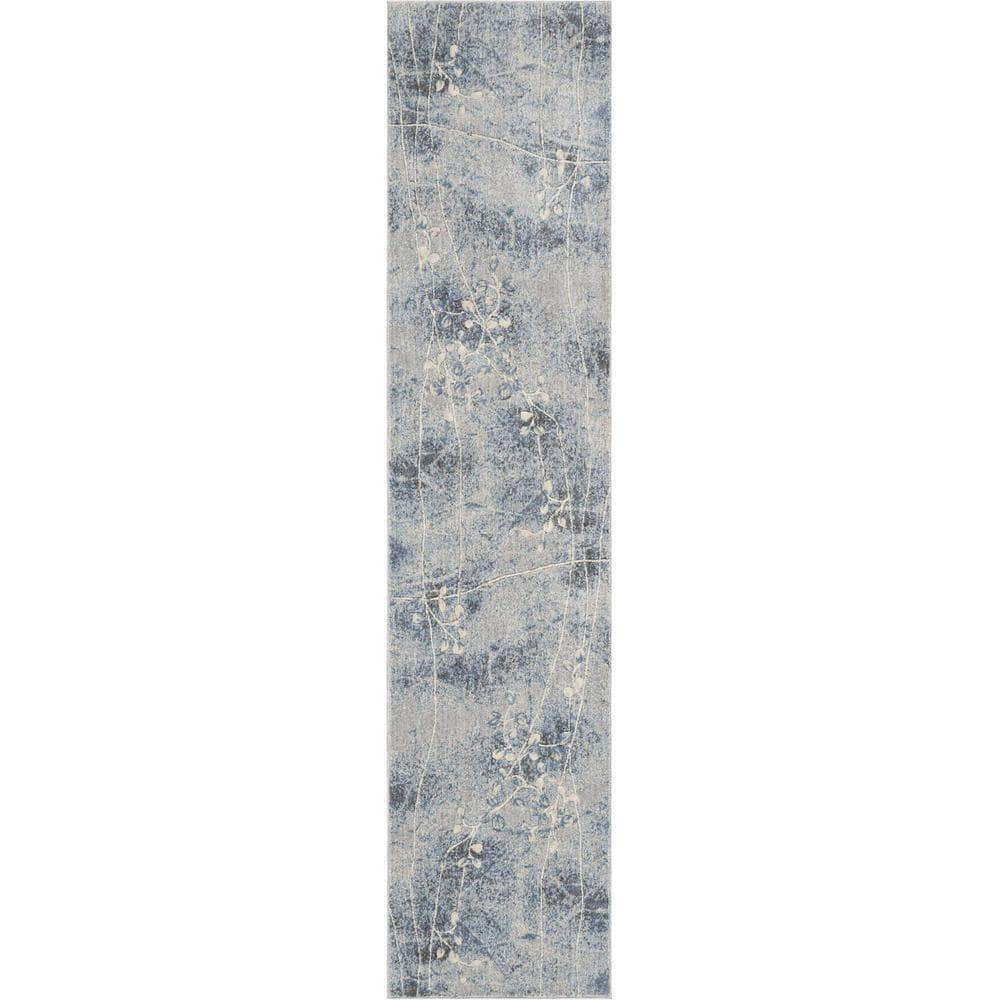 Somerset ST74 Silver/Blue Rugs #color_silver/blue