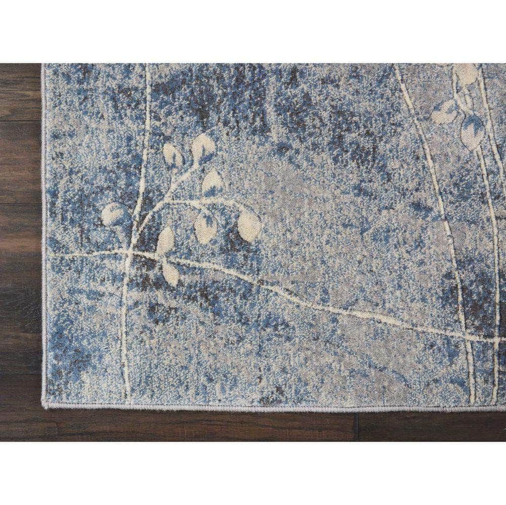 Somerset ST74 Silver/Blue Rugs #color_silver/blue