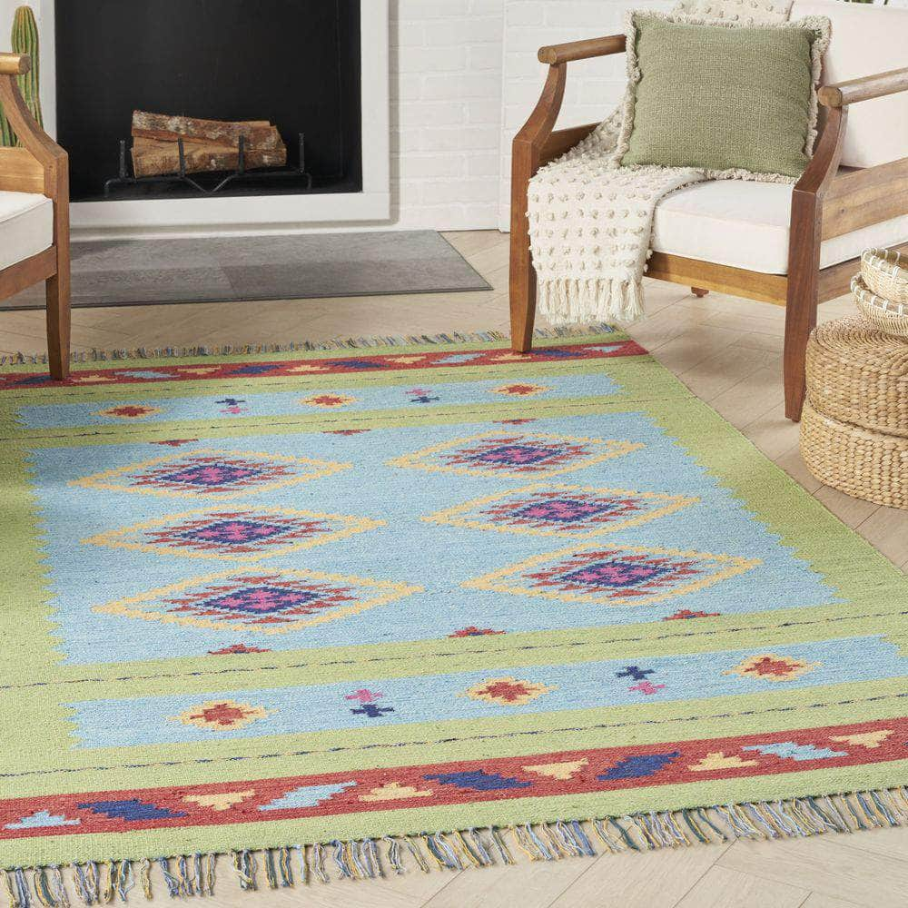 Baja BAJ02 Blue Green Rugs #color_blue green