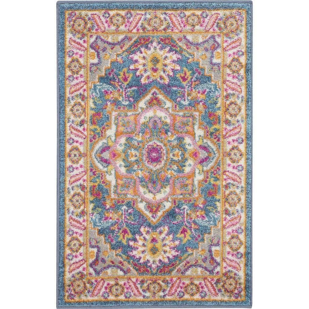 Passion PSN20 Teal Multicolor Rugs #color_teal multicolor