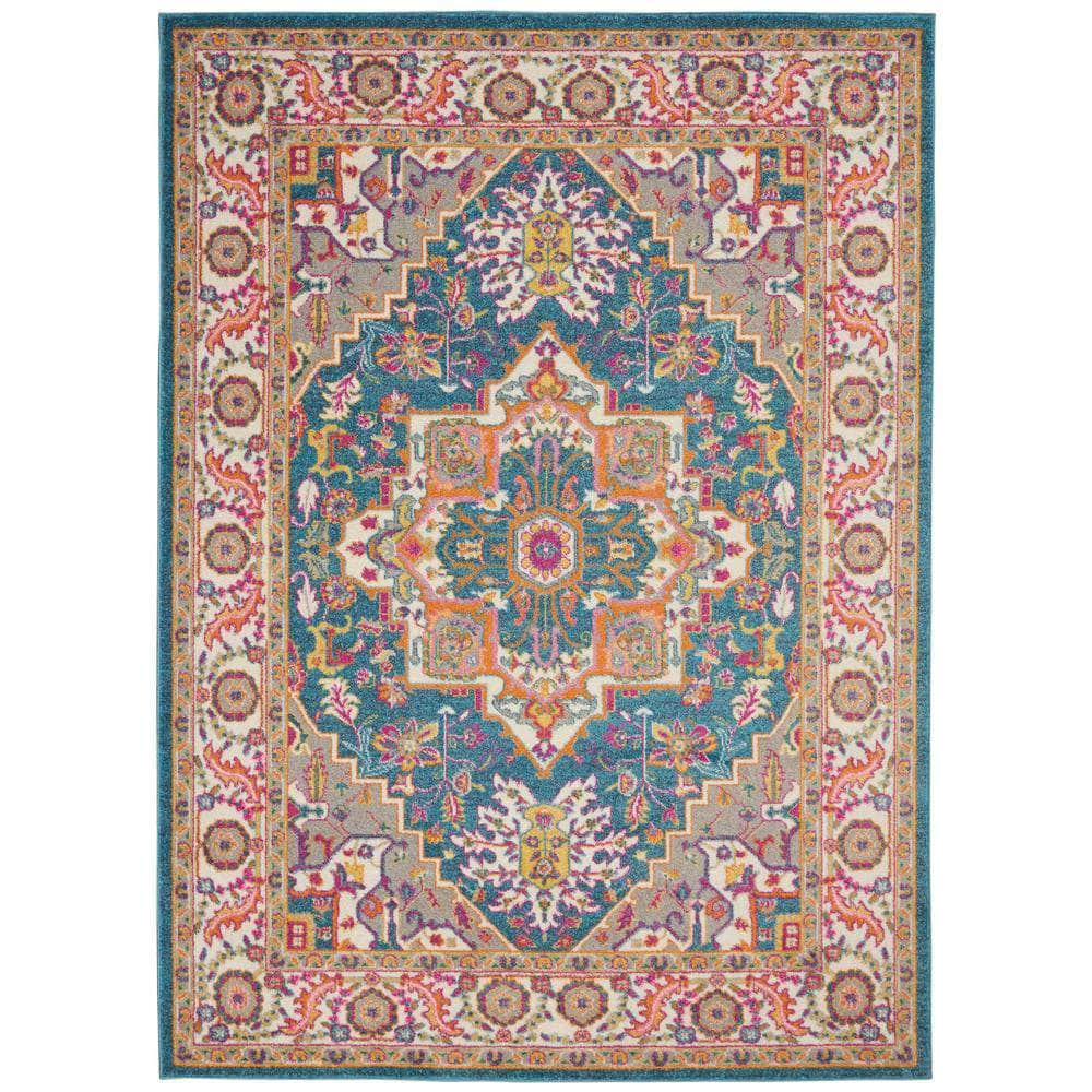 Passion PSN20 Teal Multicolor Rugs #color_teal multicolor