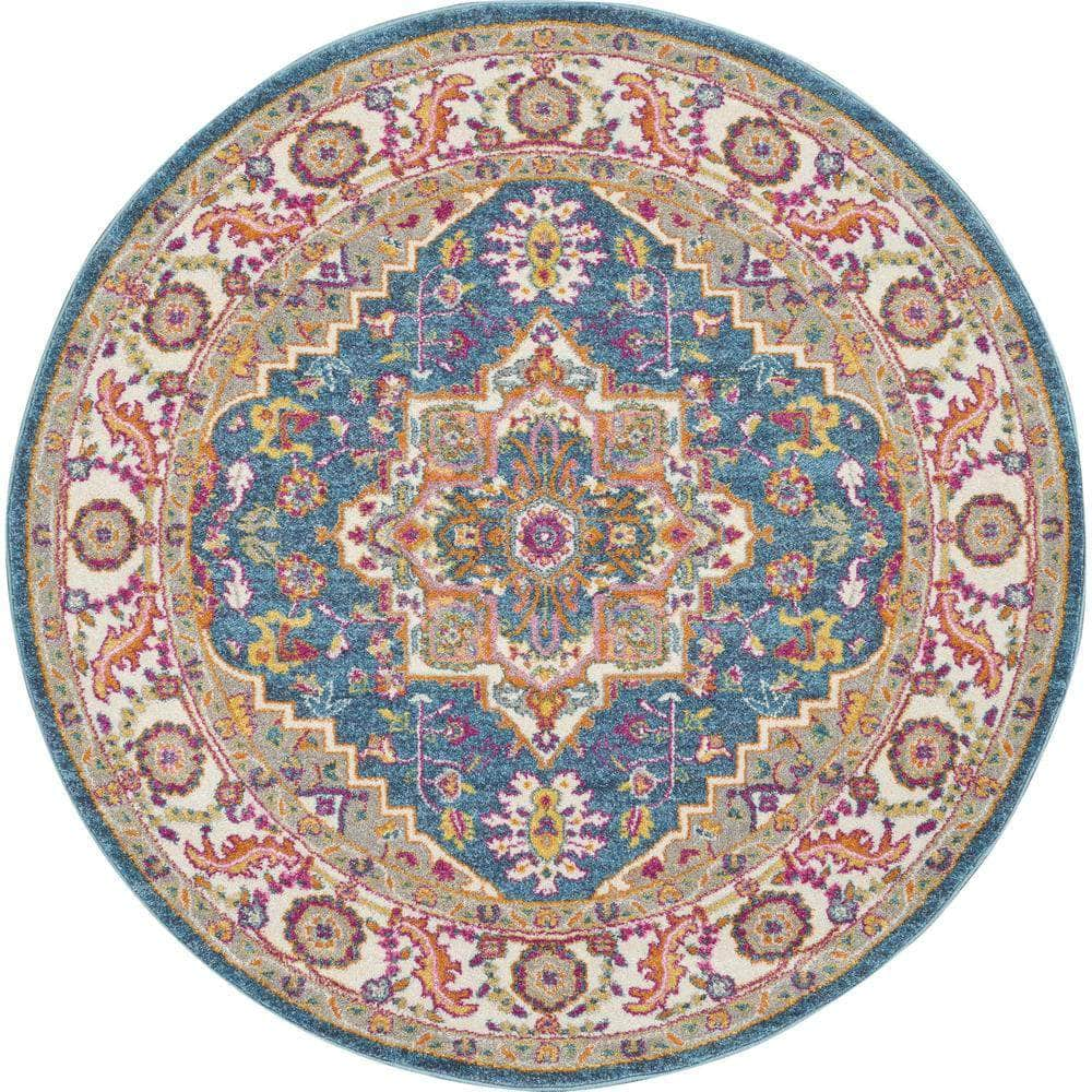 Passion PSN20 Teal Multicolor Rugs #color_teal multicolor