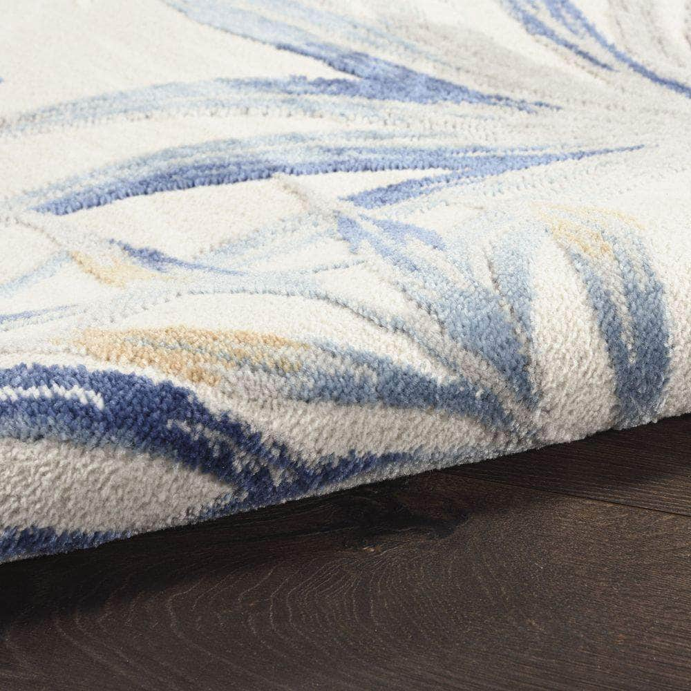 Pompeii PMP02 Ivory Blue Rugs #color_ivory blue