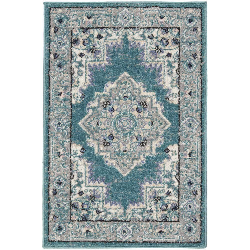 Passion PSN03 Turquoise Grey Rugs #color_turquoise grey