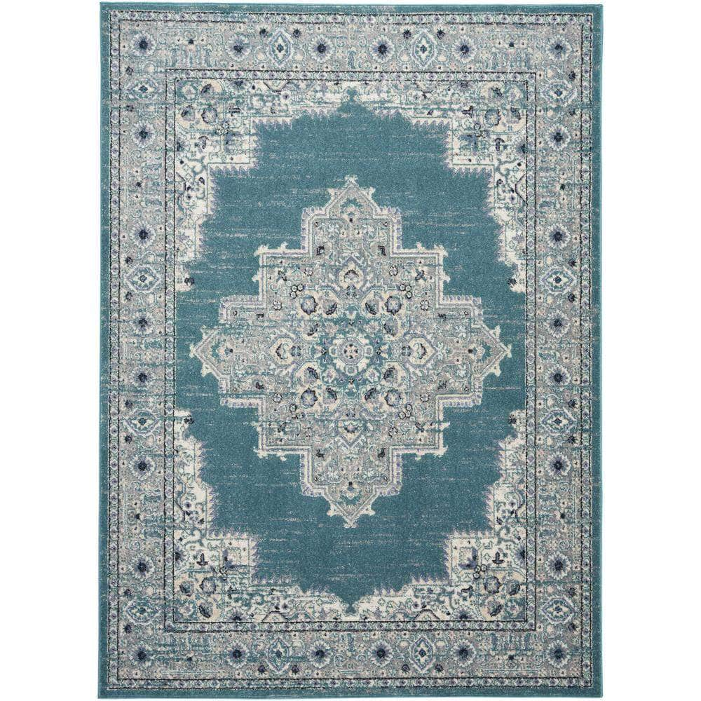 Passion PSN03 Turquoise Grey Rugs #color_turquoise grey