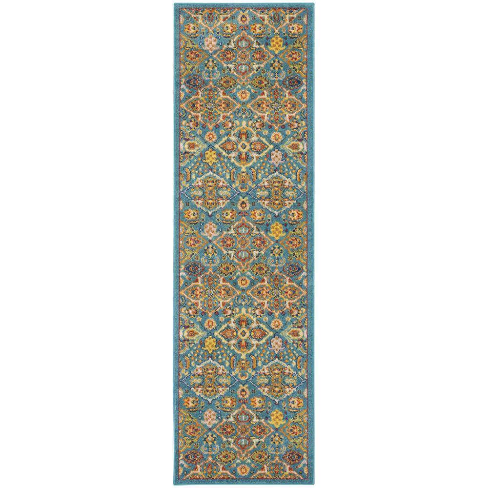 Allur ALR03 Turquoise Ivory Rugs #color_turquoise ivory