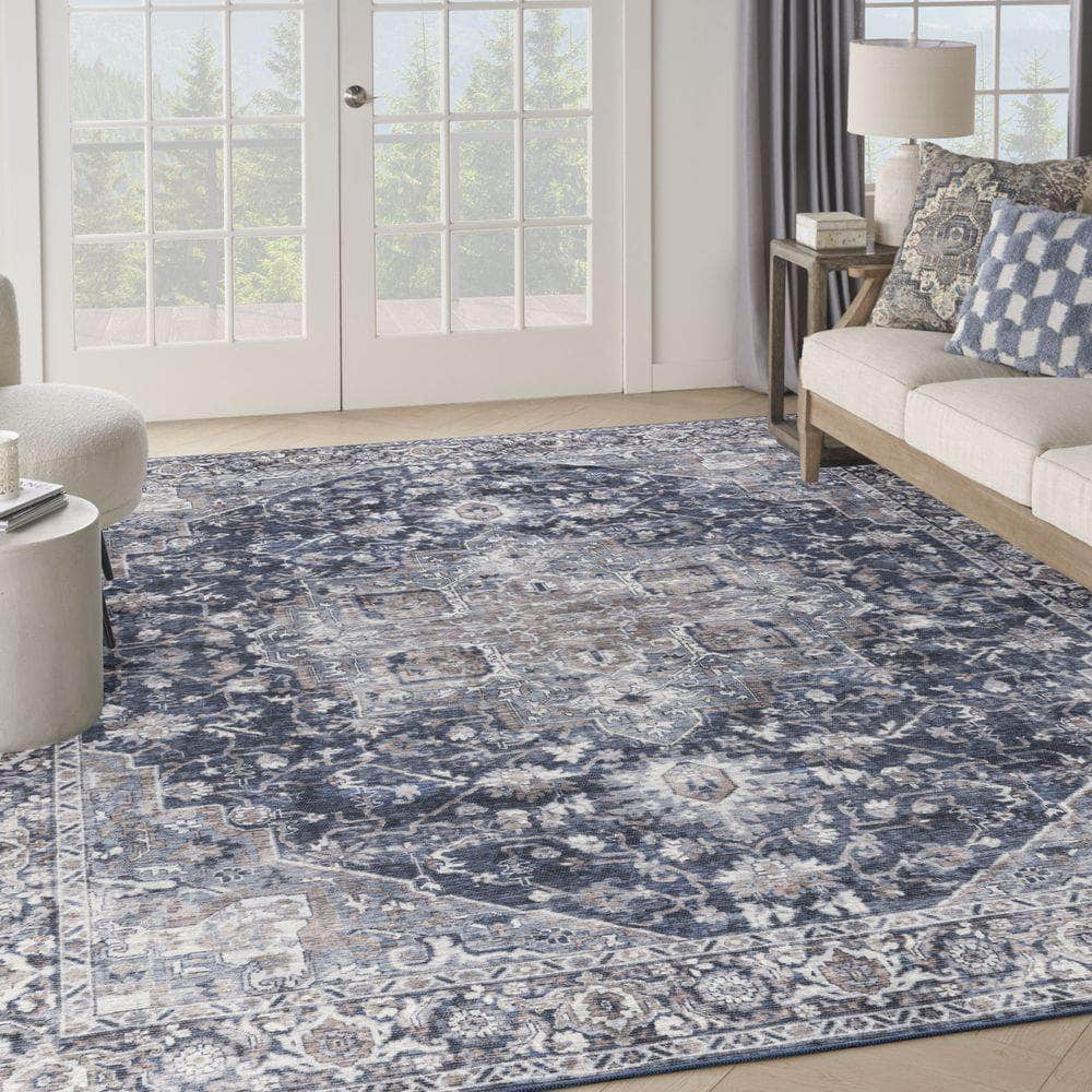 Machine Washable Series 1 SR101 Light Blue Multi Rug #color_light blue multi