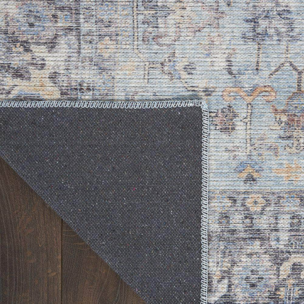 Machine Washable Series 1 SR104 Light Grey/Blue Rug #color_light grey/blue