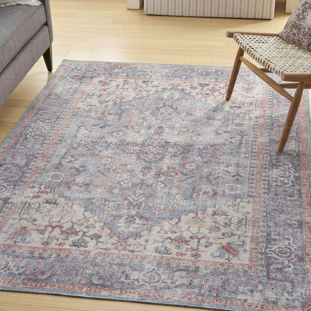 Machine Washable Series 1 SR104 Blue/Multi Rug #color_blue/multi