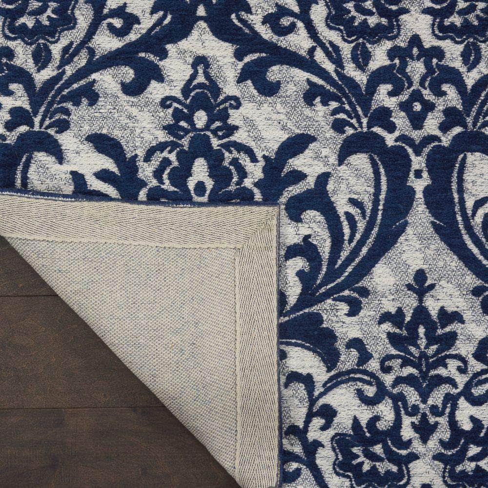 Damask DAS02 Ivory/Navy Rugs #color_ivory/navy