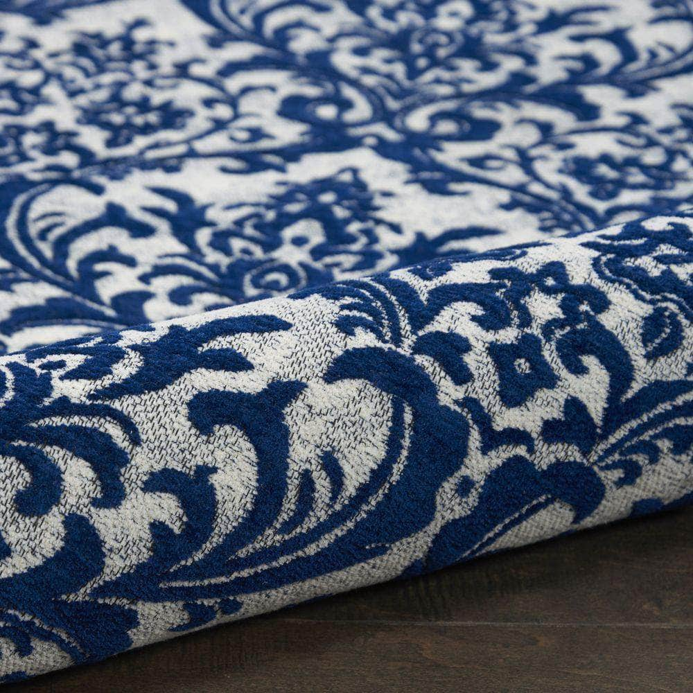 Damask DAS02 Ivory/Navy Rugs #color_ivory/navy