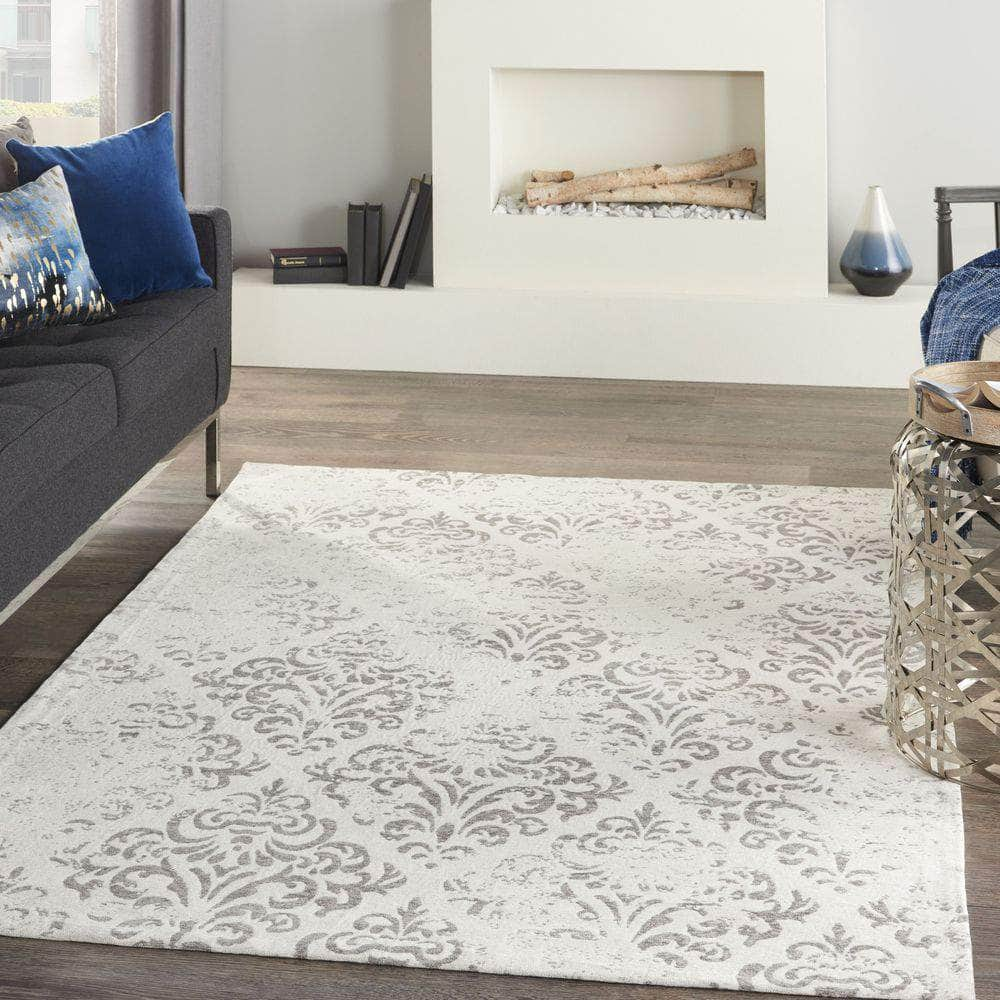 Damask DAS03 Ivory/Grey Rugs #color_ivory/grey