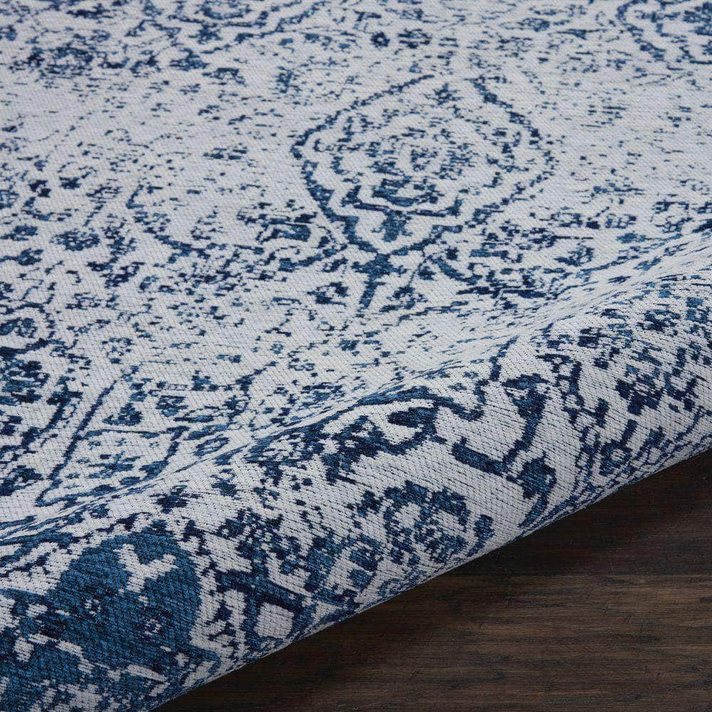 Damask DAS06 Ivory/Navy Rugs #color_ivory/navy