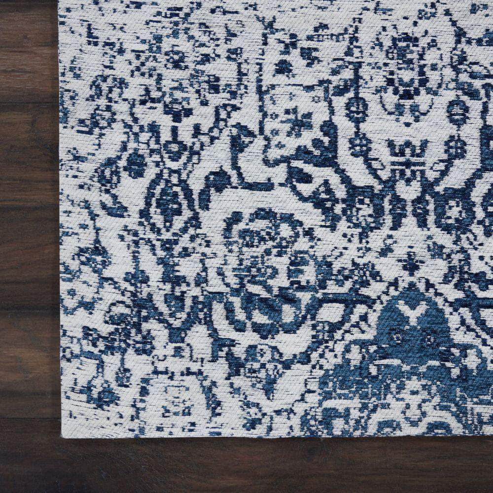 Damask DAS06 Ivory/Navy Rugs #color_ivory/navy