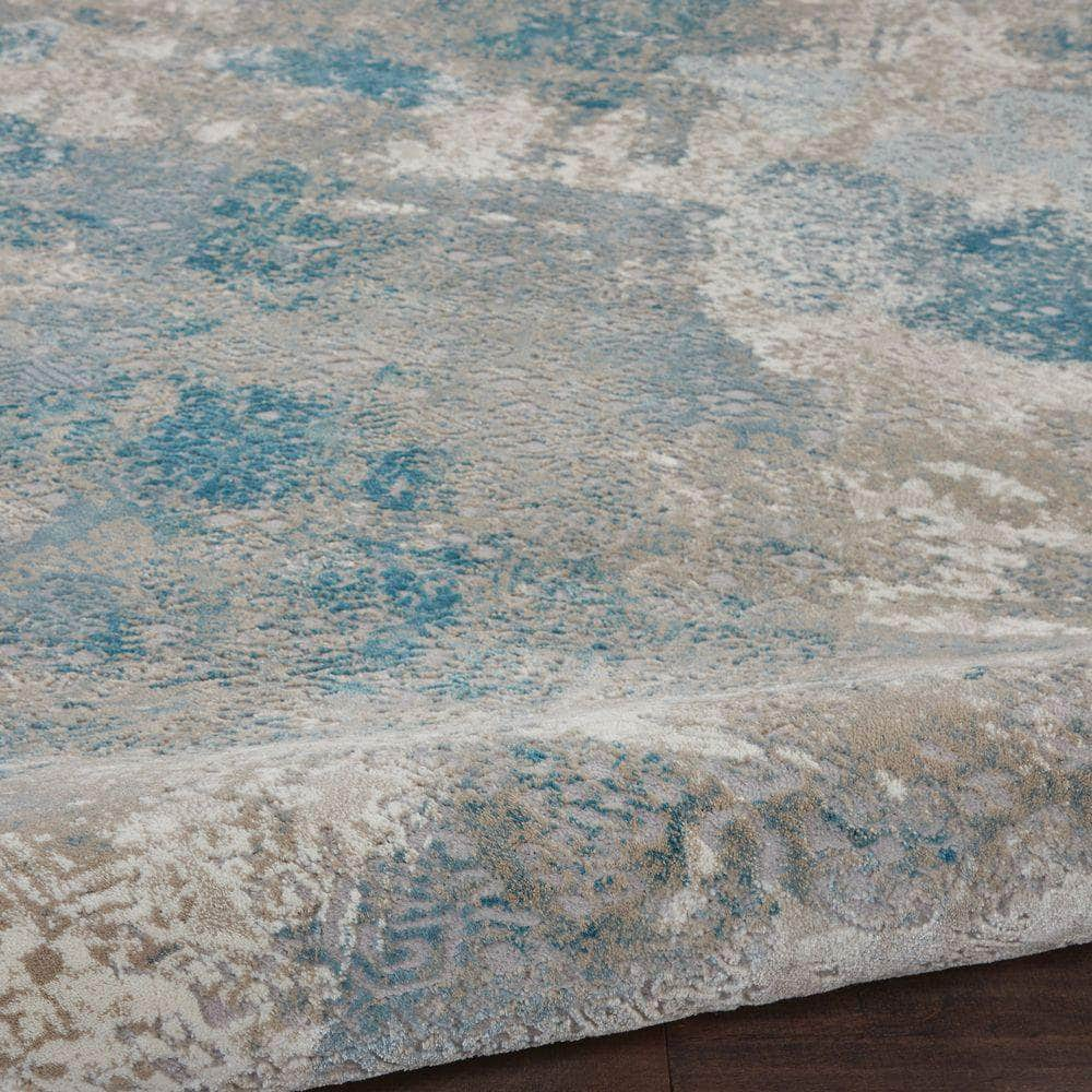 Karma KRM07 Ivory/Light Blue Rugs #color_ivory/light blue