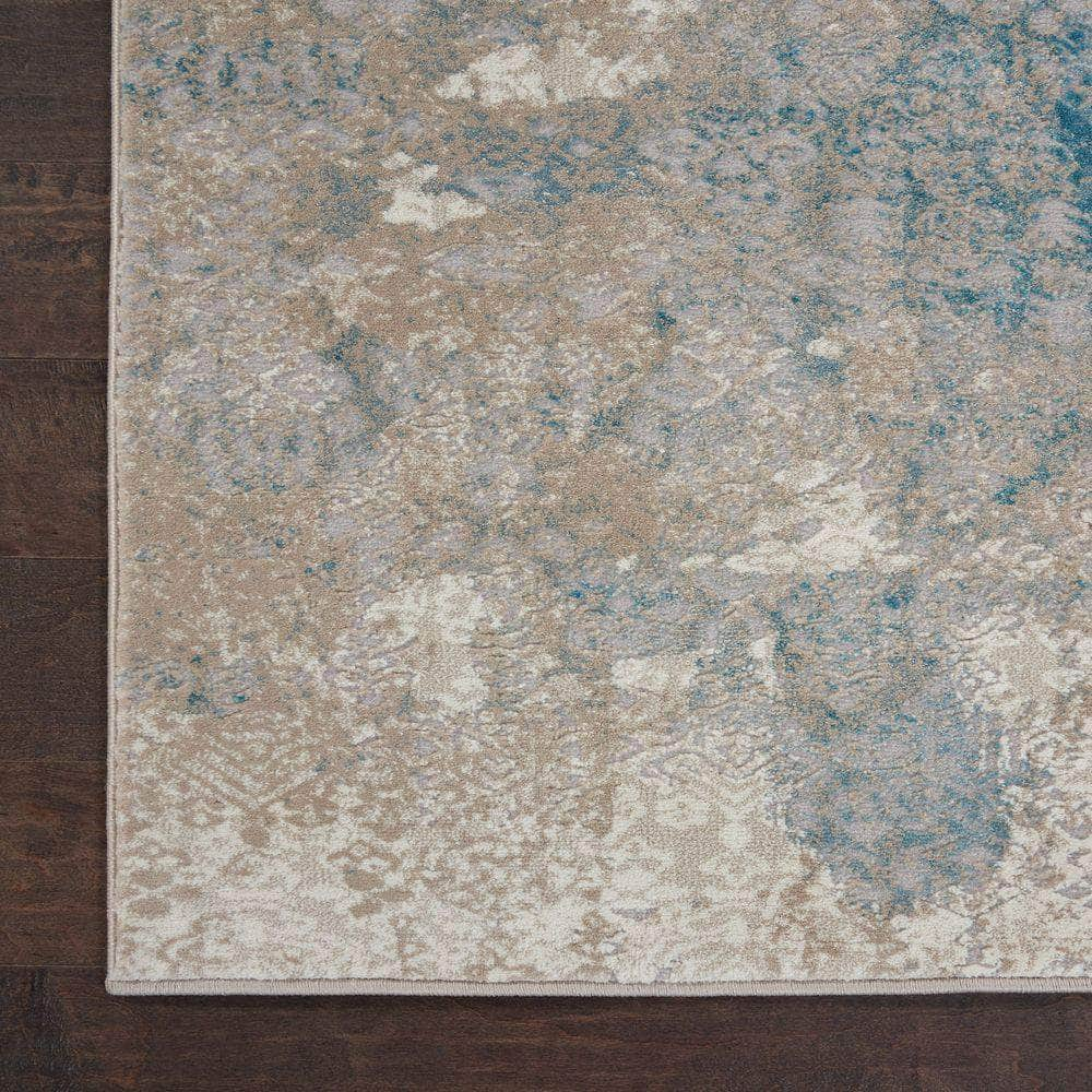 Karma KRM07 Ivory/Light Blue Rugs #color_ivory/light blue