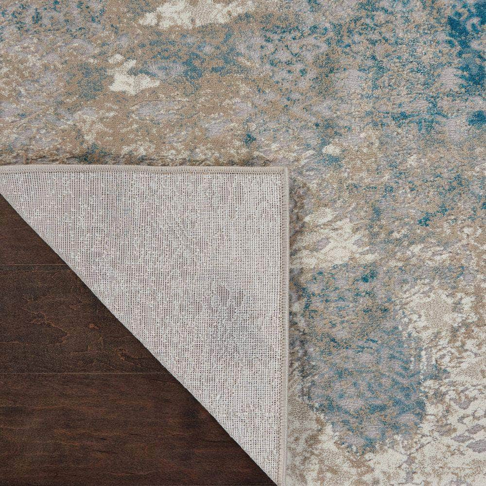 Karma KRM07 Ivory/Light Blue Rugs #color_ivory/light blue