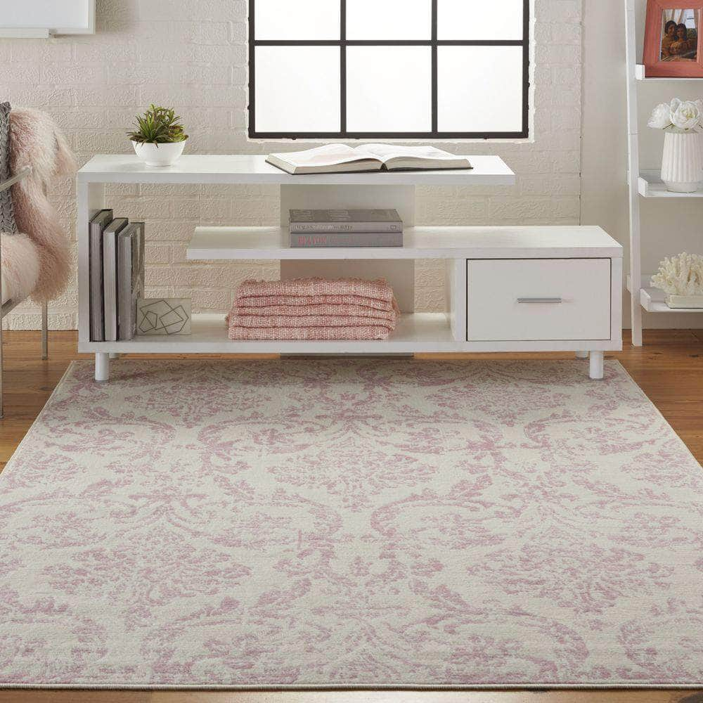 Jubilant JUB09 Ivory/Pink Rugs #color_ivory/pink