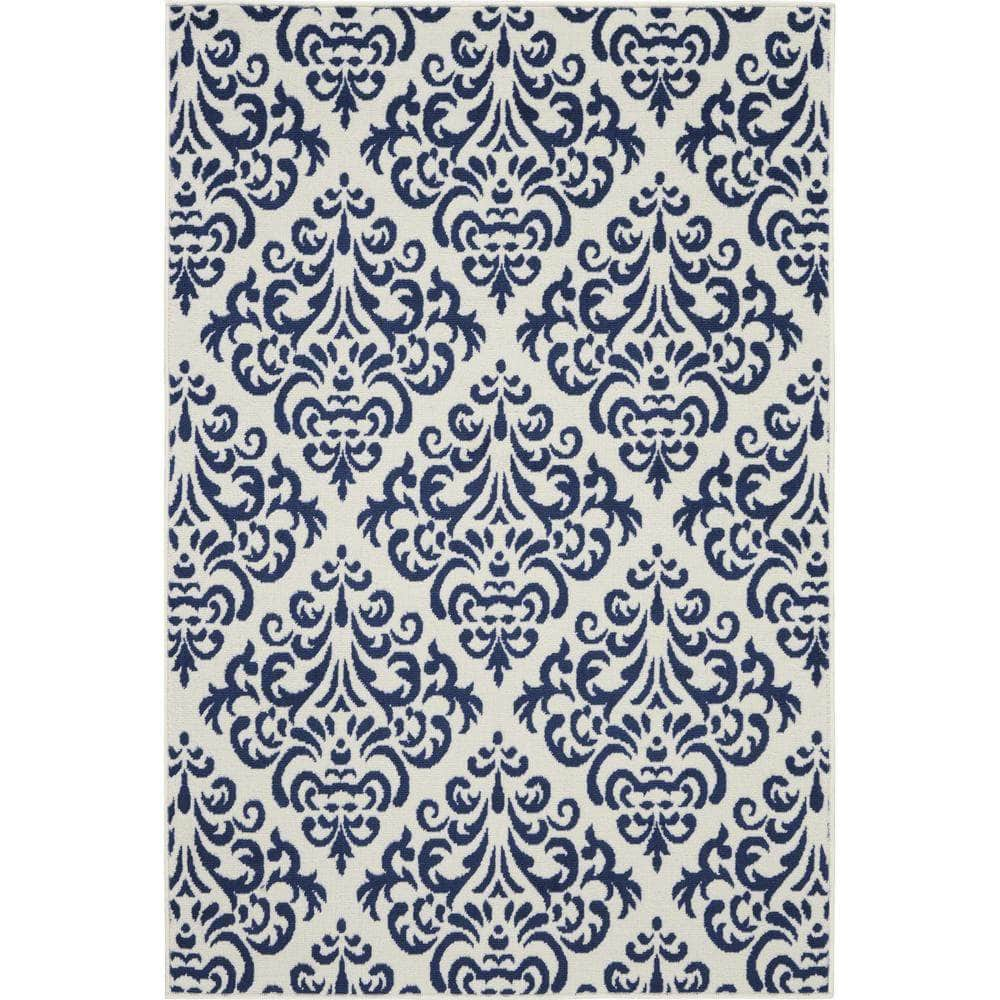 Grafix GRF06 White/Blue Rugs #color_white/blue