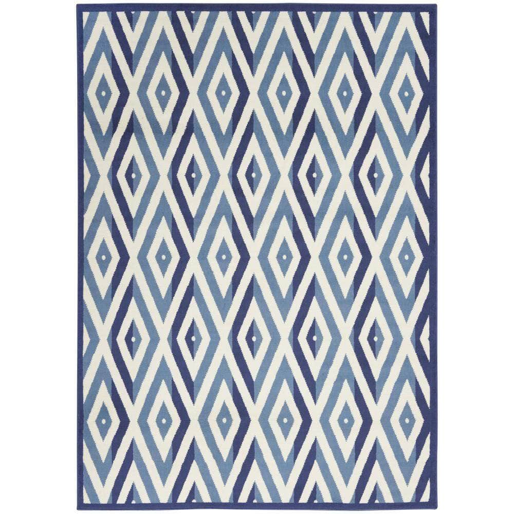 Grafix GRF18 White/Blue Rugs #color_white/blue