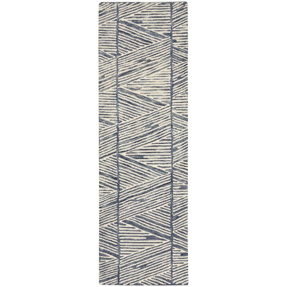 Vail VAI01 White Blue Rugs #color_white blue