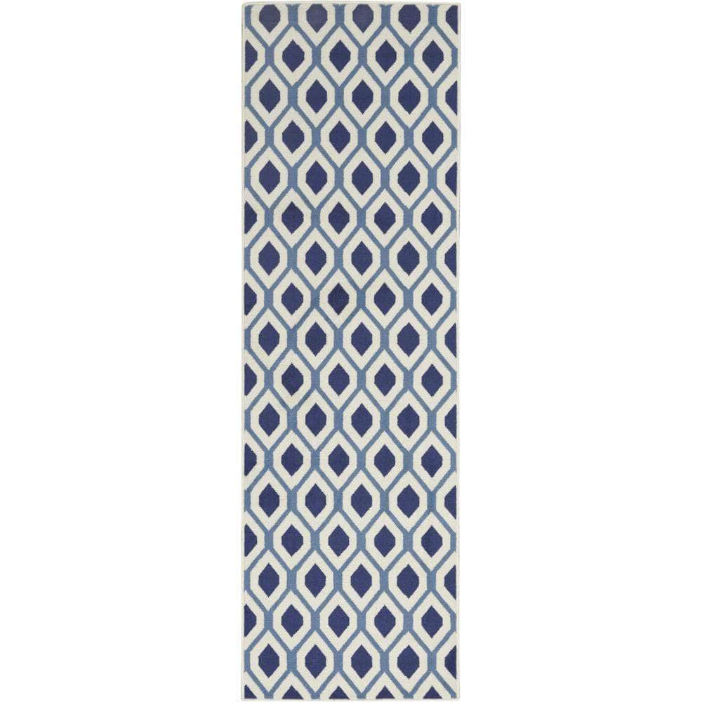 Grafix GRF22 White/Navy Rugs #color_white/navy