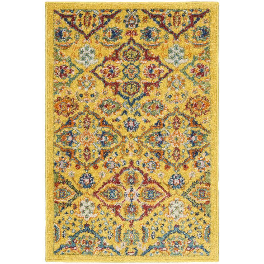 Allur ALR03 Yellow Multicolor Rugs #color_yellow multicolor