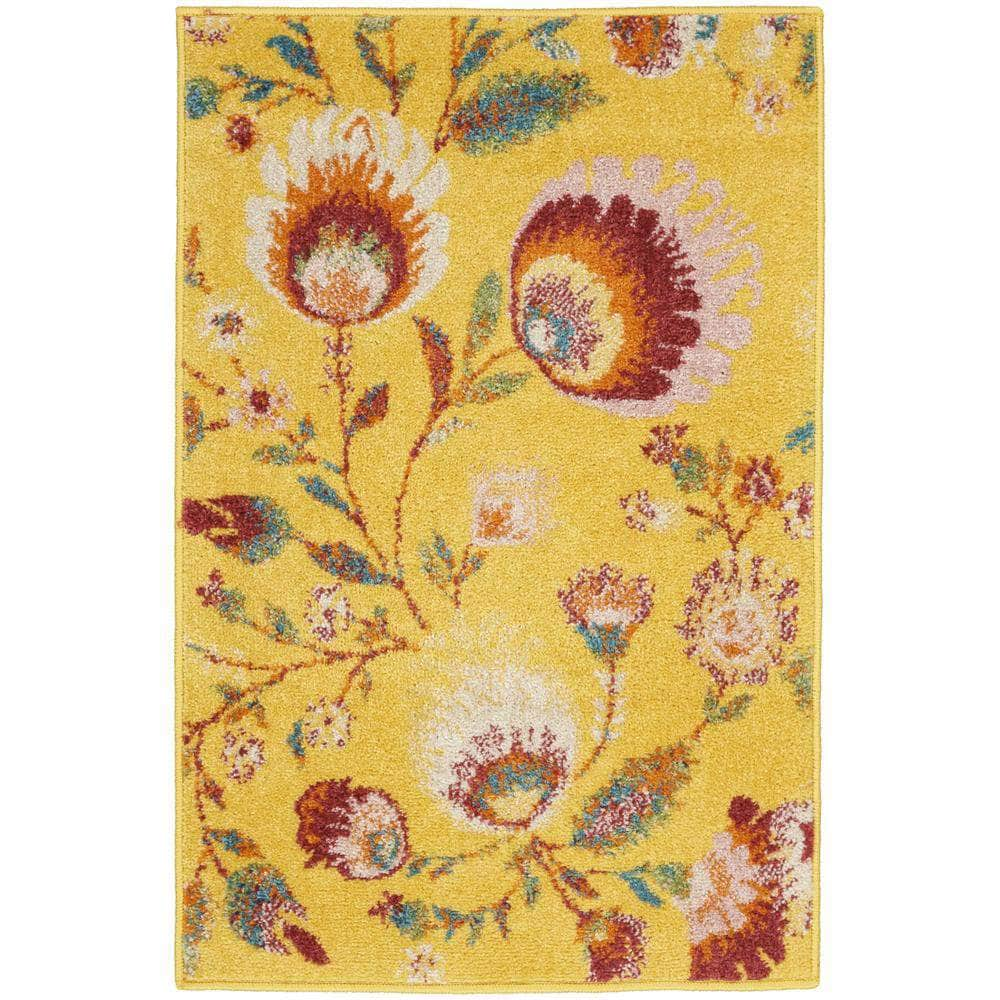 Allur ALR08 Yellow Multicolor Rugs #color_yellow multicolor