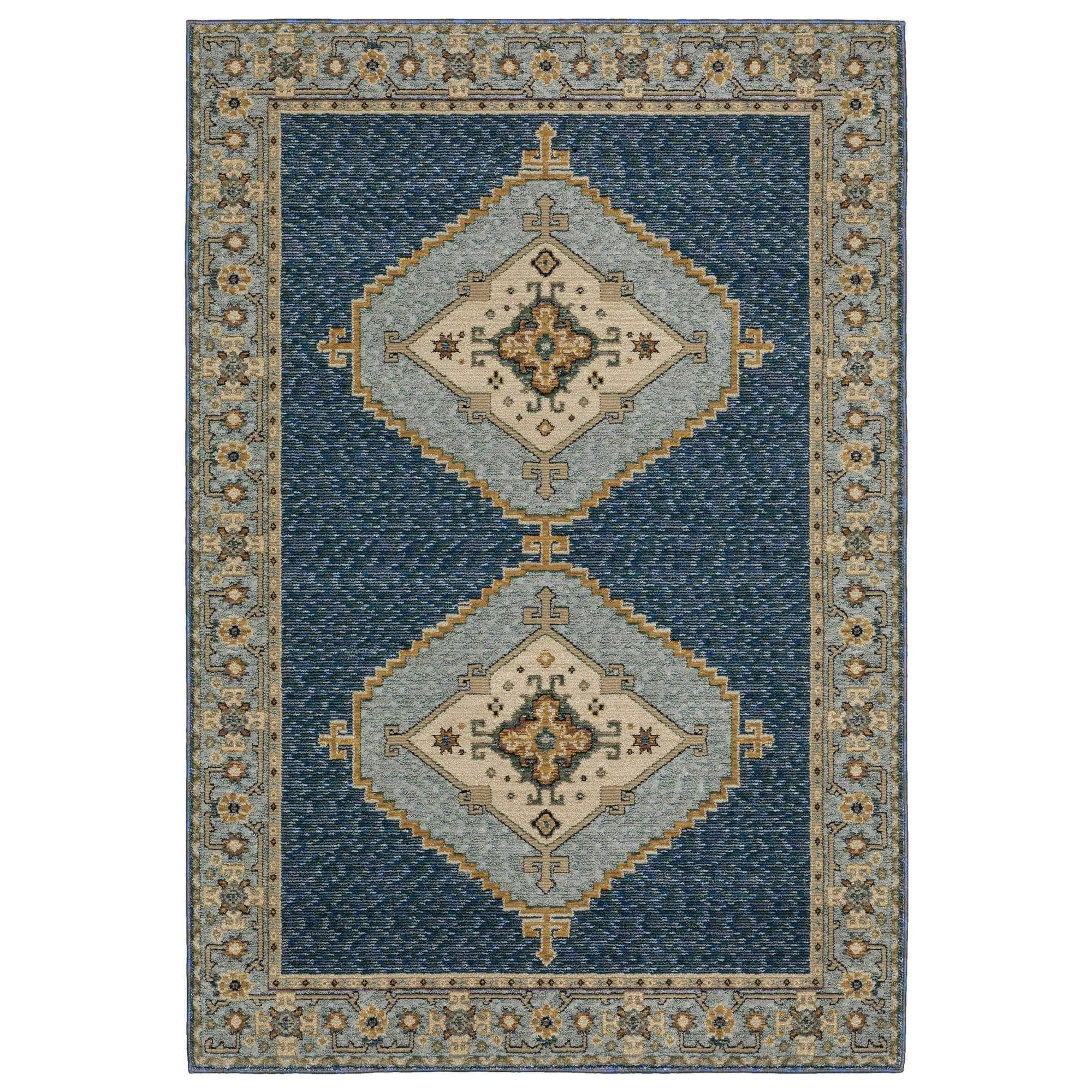 Power-Loomed Andorra 2430A Blue Rugs #color_blue