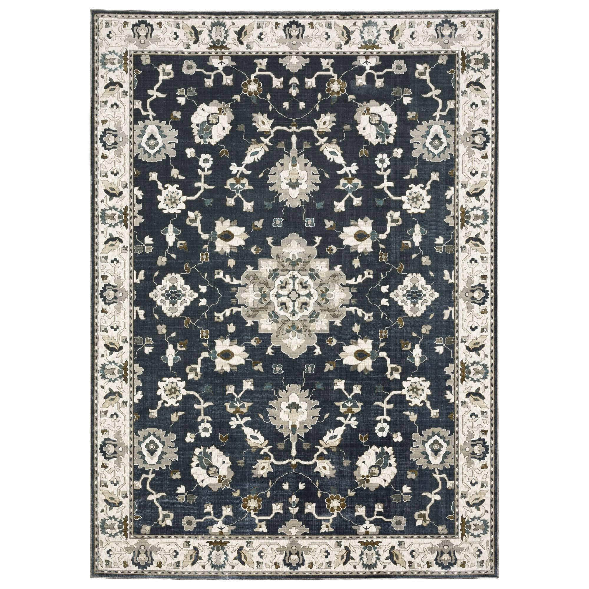 Power-Loomed ELL08 Blue Rugs #color_blue