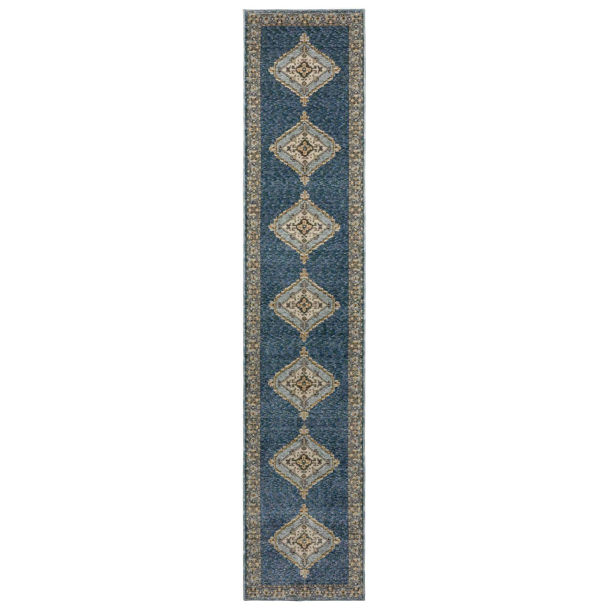 Power-Loomed Andorra 2430A Blue Rugs #color_blue