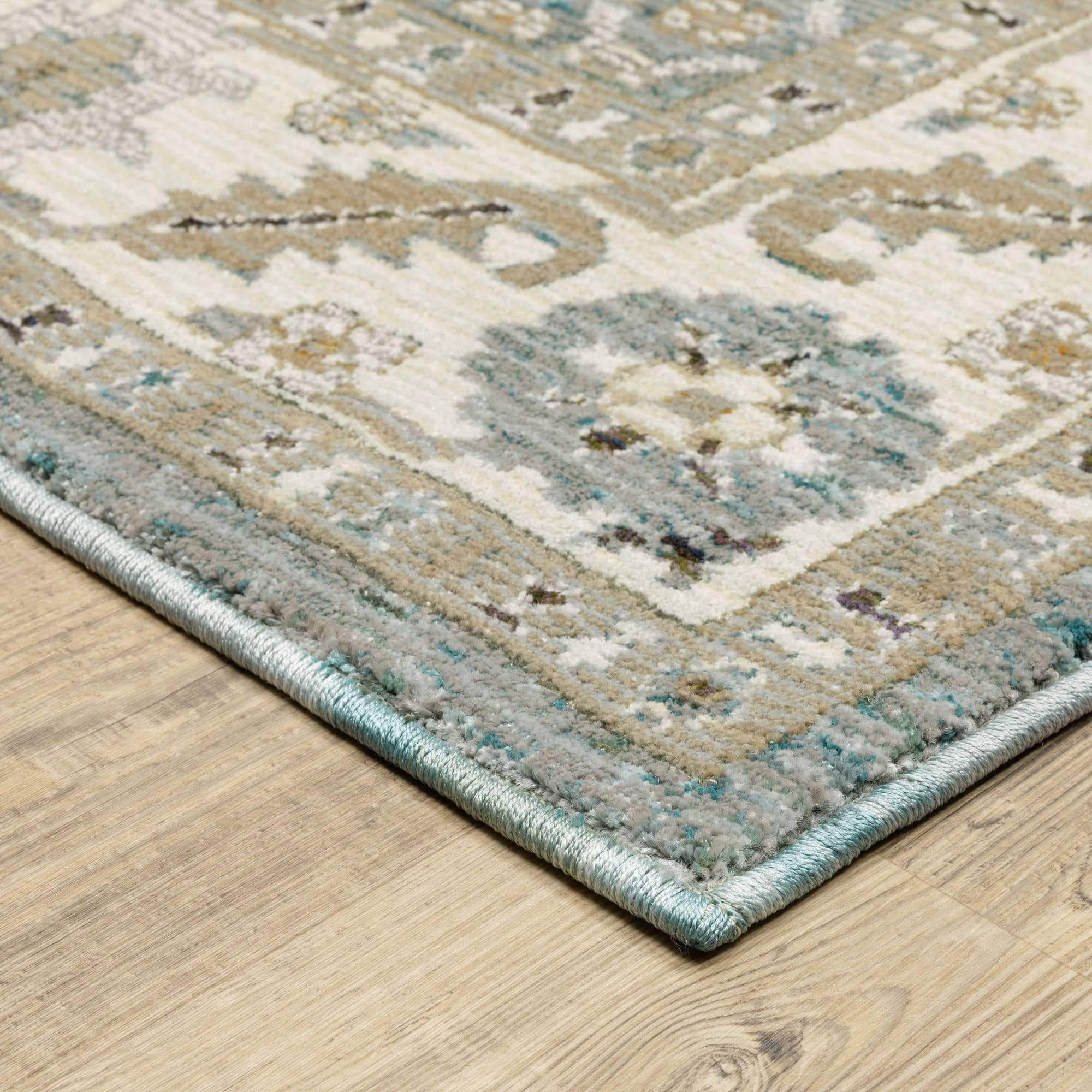 Power-Loomed 2429A Blue Rugs #color_blue